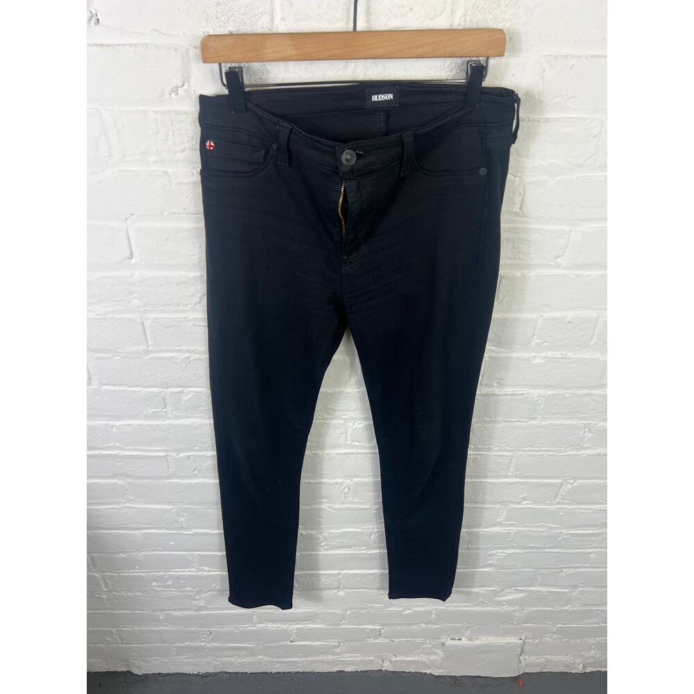 Hudson Women's Slim Skinny Leg Denim Jeans High-Rise Stretch Black Size 30